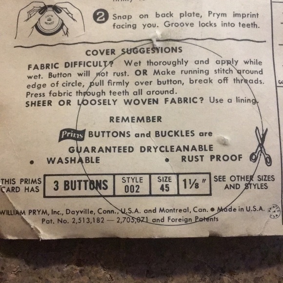 Vintage Prims Button Covers - Picture 6 of 8